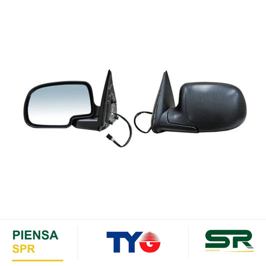 ESPEJO IZQUIERDO 6 PINES CON DESEMPAÑANTE ELÉCTRICO NEGRO CHEVROLET PICKUP 1999-2006 C / LUZ INF POROSO TYG
