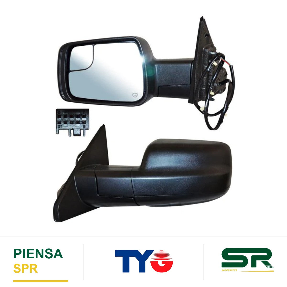 ESPEJO IZQUIERDO PICKUP RAM ELÉCTRICO POROSO CON DESEMPAÑANTE CON PUNTO CIEGO 7 PINES DODGE / CHRYSLER DODGE 2019-2025 TYG