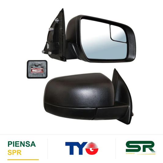 ESPEJO DERECHO 3 PINES ELÉCTRICO FORD RANGER 2017-2021 POROSO C / PUNTO CIEGO TYG