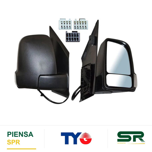 ESPEJO DERECHO 9 PINES CON DESEMPAÑANTE CON DIRECCIONAL AUTOABATIBLE ELÉCTRICO MERCEDES BENZ SPRINTER 2018-2024 POROSO TYG