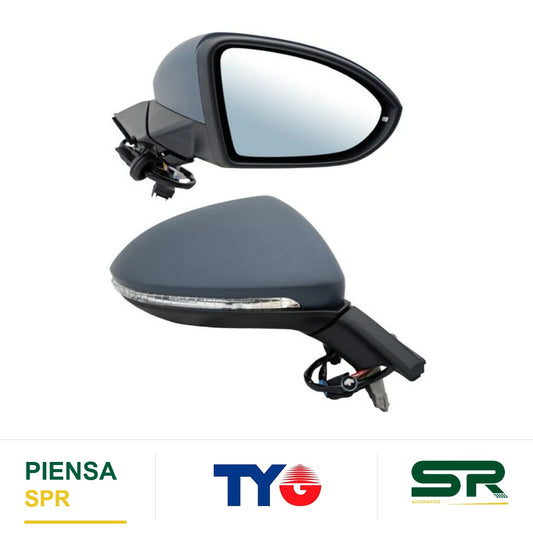 ESPEJO DERECHO 6 PINES CON DESEMPAÑANTE CON DIRECCIONAL PARA PINTAR ELÉCTRICO VOLKSWAGEN GOLF 2015-2019 TYG