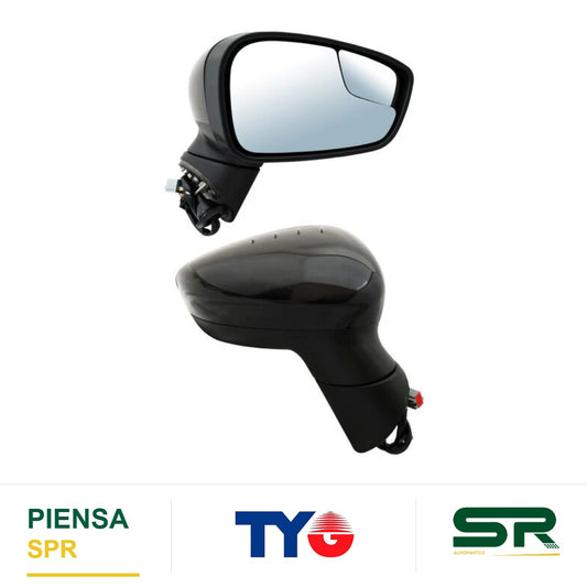 ESPEJO DERECHO 5 PINES CON DESEMPAÑANTE PARA PINTAR ELÉCTRICO FORD FIESTA 2011-2019 C / PUNTO CIEGO TYG