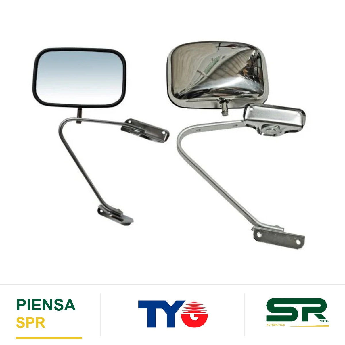 ESPEJO PICKUP SIN CONT A. INOX BASE/ XL/ XLT LH=RH FORD 1987-1991 TYG