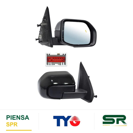 ESPEJO DERECHO 7 PINES CON DESEMPAÑANTE PARA PINTAR FORD MAVERICK 2022-2023 ELECCT C / SENSOR PUNTO CIEGO TYG