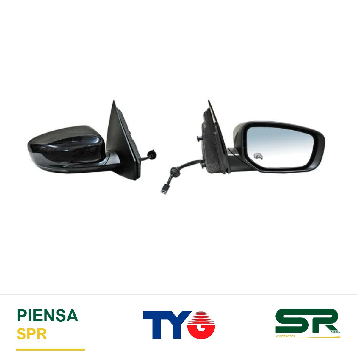 ESPEJO DERECHO ELÉCTRICO CON DESEMPAÑANTE CON DIRECCIONAL CON LUZ INFERIOR PARA PINTAR 9 PINES DODGE / CHRYSLER DART 2013-2016 TYG