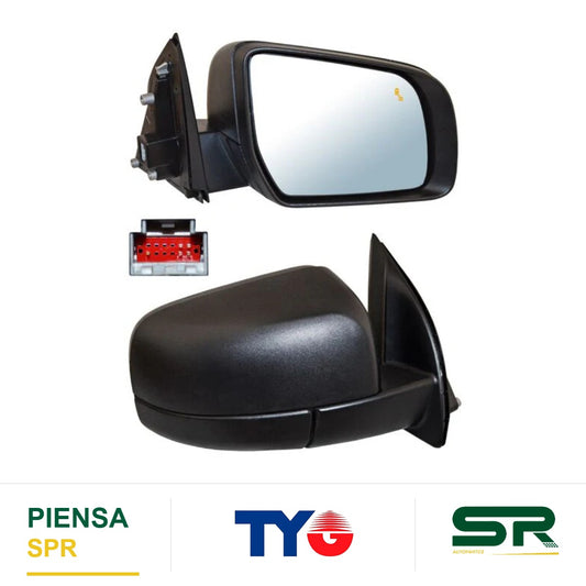 ESPEJO DERECHO ELÉCTRICO FORD RANGER 2017-2023 POROSO C / SENSOR Y PUNTO CIEGO TYG