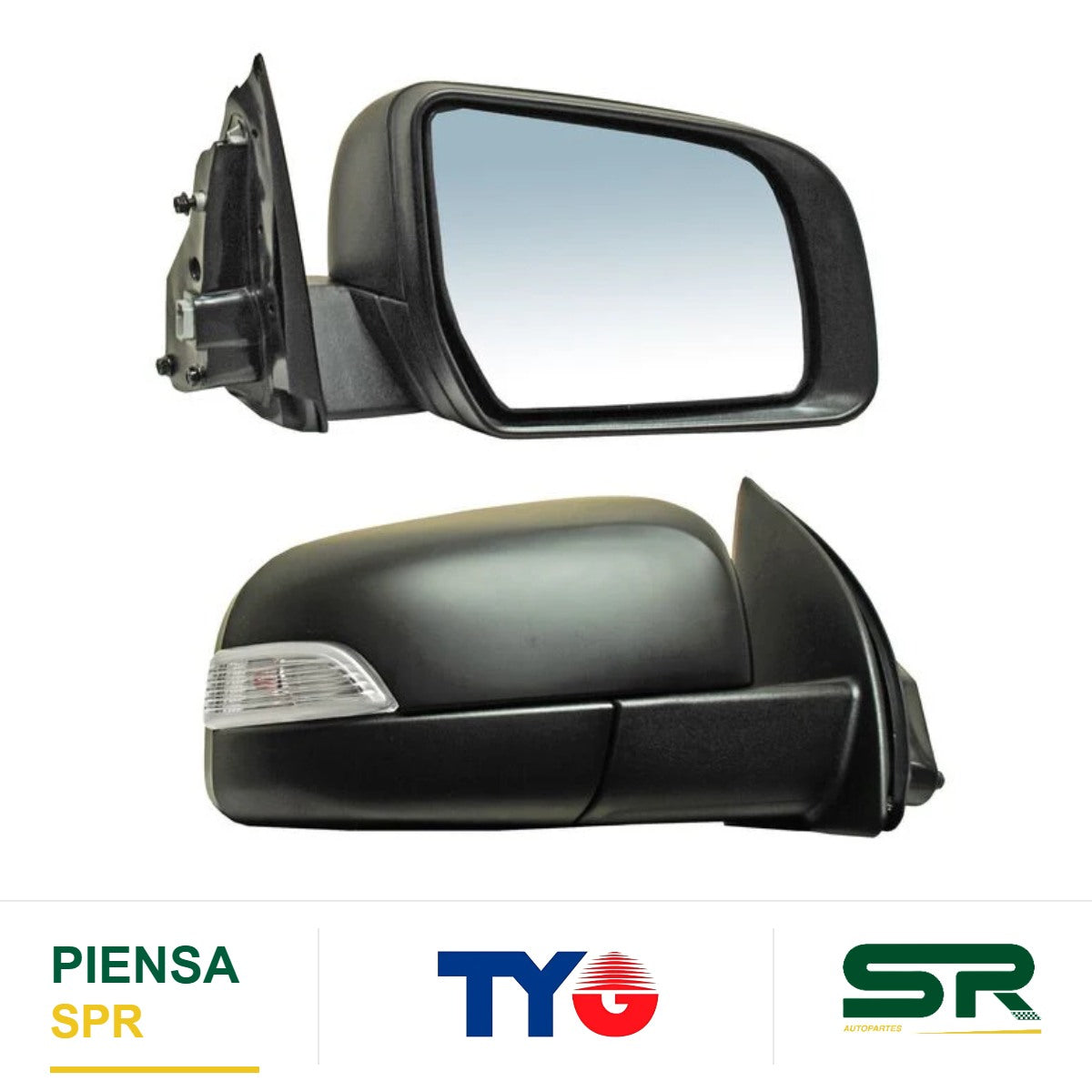 ESPEJO DERECHO ELÉCTRICO CON DIRECCIONAL NEGRO 5 PINES DDD FORD RANGER 2013-2020 TYG