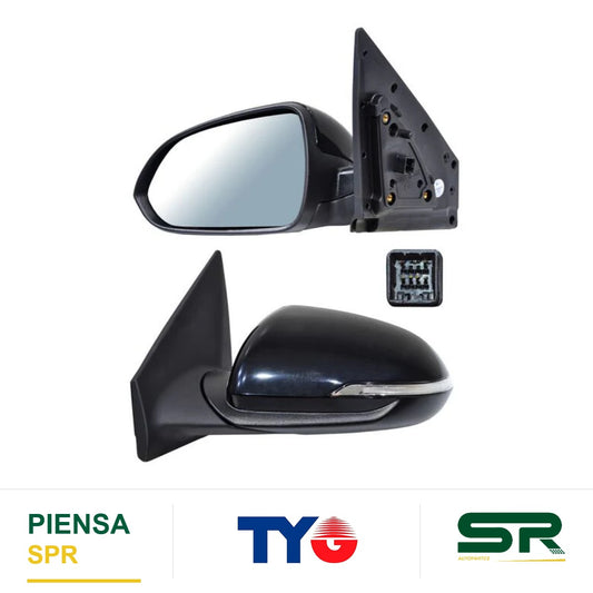 ESPEJO IZQUIERDO 6 PINES CON DESEMPAÑANTE CON DIRECCIONAL PARA PINTAR ELÉCTRICO KIA RIO 2018-2023 TYG