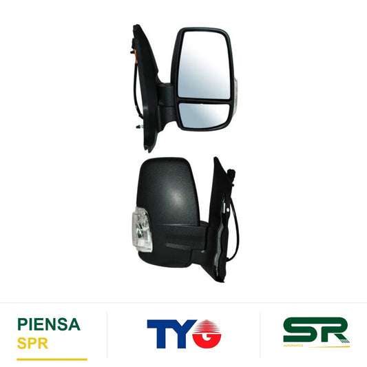 ESPEJO DERECHO 6 PINES CON DESEMPAÑANTE CON DIRECCIONAL ELÉCTRICO FORD TRANSIT 2014-2020 BLANCA POROSO TYG