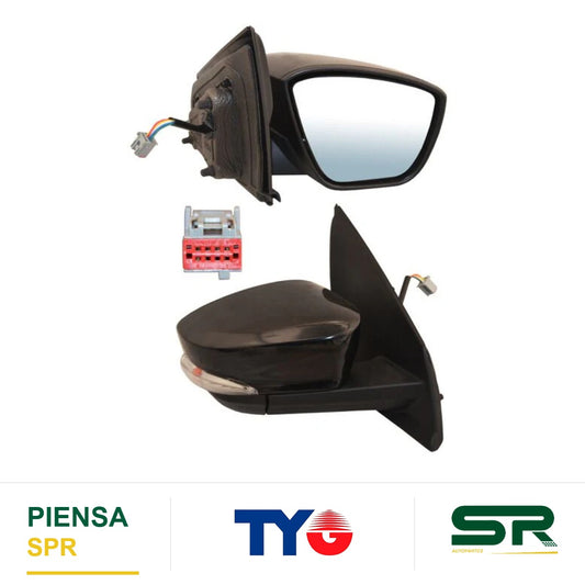ESPEJO DERECHO 5 PINES CON DIRECCIONAL PARA PINTAR ELÉCTRICO FORD FIGO 2019-2023 TYG