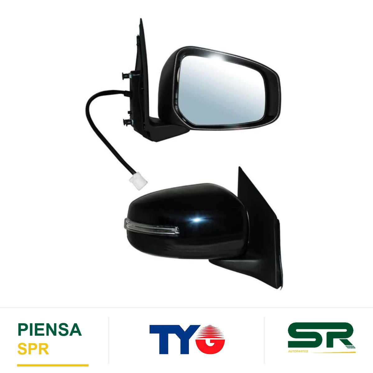 ESPEJO DERECHO LANCER 14-17 ELÉCTRICO CON DIRECCIONAL 5 PINES MITSUBISHI MIRAGE 2015-2024 TYG