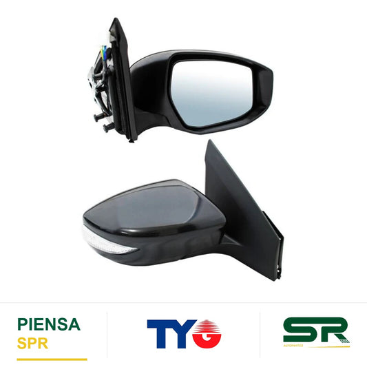 ESPEJO DERECHO 5 PINES CON DIRECCIONAL ELÉCTRICO NISSAN SENTRA 2013-2020 TYG