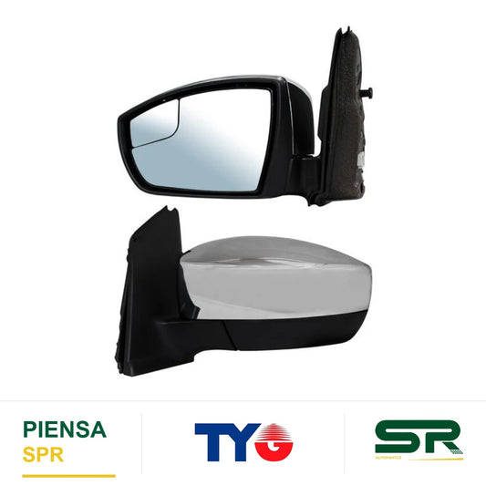 ESPEJO IZQUIERDO ELÉCTRICO 5 PINES CON DESEMPAÑANTE CROMADO CON SENSOR DE PUNTO CIEGO FORD ESCAPE 2013-2016 TYG