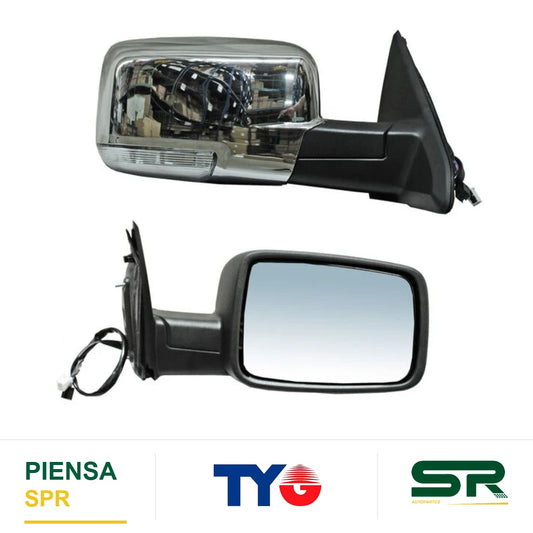 ESPEJO DERECHO 13 PINES CON DESEMPAÑANTE CON DIRECCIONAL ELÉCTRICO CROMADO DODGE PICKUP 2011-2020 C / MEM C / LUZ INF TYG