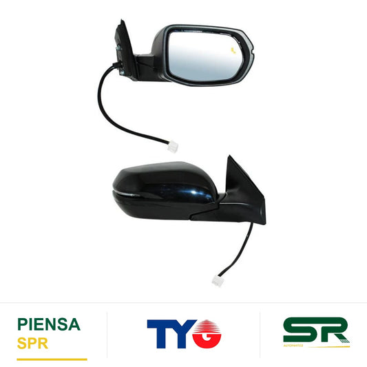 ESPEJO DERECHO 9 PINES CON SENSOR DE PUNTO CIEGO CON DIRECCIONAL PARA PINTAR ELÉCTRICO HONDA CRV 2017-2022 TYG