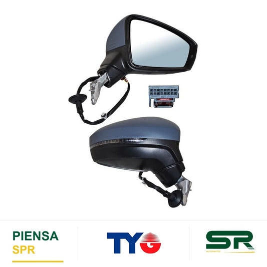 ESPEJO DERECHO 6 PINES CON DESEMPAÑANTE CON DIRECCIONAL PARA PINTAR ELÉCTRICO VOLKSWAGEN TIGUAN 2018-2024 TYG