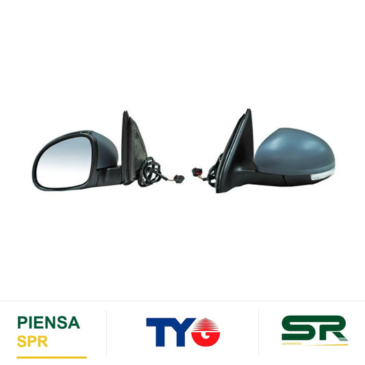 ESPEJO IZQUIERDO ELÉCTRICO 6 PINES CON DIRECCIONAL CON DESEMPAÑANTE PARA PINTAR VOLKSWAGEN TIGUAN 2009-2017 TYG