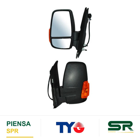 ESPEJO IZQUIERDO 8 PINES CON DESEMPAÑANTE CON DIRECCIONAL AUTOABATIBLE ELÉCTRICO FORD TRANSIT 2015-2017 POROSO . TYG