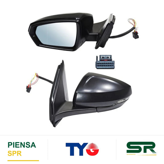 ESPEJO IZQUIERDO 6 PINES CON DIRECCIONAL PARA PINTAR ELÉCTRICO VOLKSWAGEN POLO 2024-2026 TYG