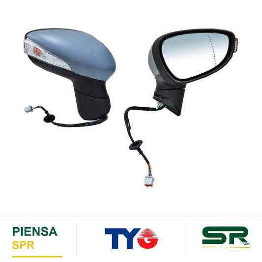 ESPEJO DERECHO 6 PINES CON DESEMPAÑANTE CON DIRECCIONAL PARA PINTAR ELÉCTRICO FORD FIESTA 2011-2019 TYG