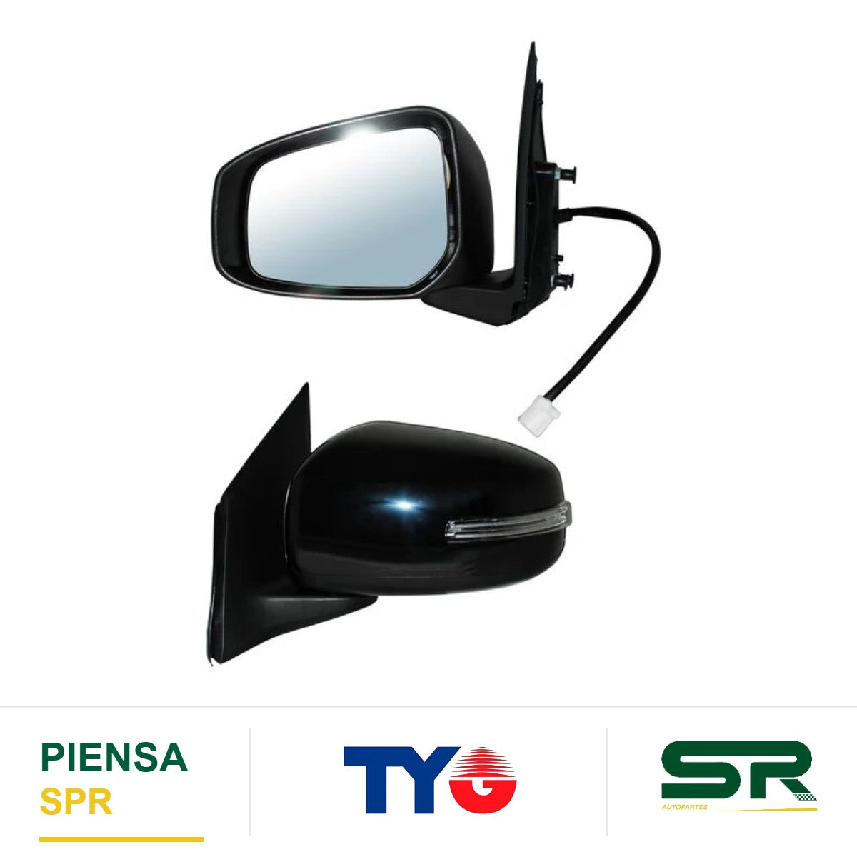 ESPEJO IZQUIERDO LANCER 14-17 ELÉCTRICO CON DIRECCIONAL 5 PINES MITSUBISHI MIRAGE 2015-2024 TYG