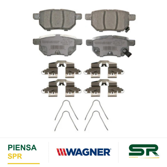 BALATA CERÁMICA TRASERA TOYOTA COROLLA 2009-2018 , MATRIX 2009-2014 , PRIUS 2010-2018 WAGNER