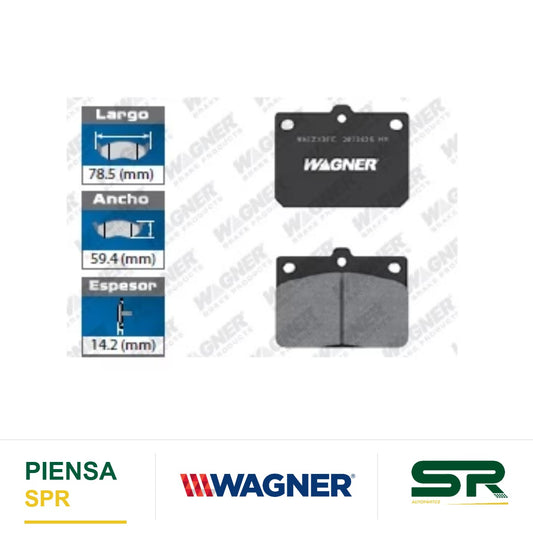 BALATA SEMIMETÁLICA DELANTERA HYUNDAI / EXCEL MANUAL 1986-1988 / PONY 1983-1985 / TOYOTA COROLLA 1980-1983 WAGNER