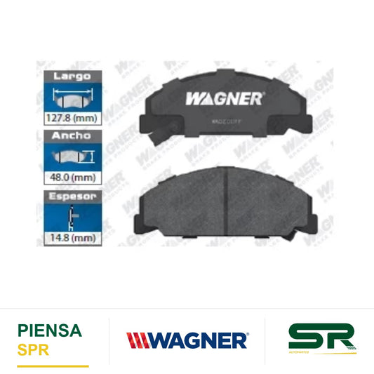 BALATA SEMIMETÁLICA DELANTERA HONDA CIVIC 3DR 93 / CIVIC 1992-2000 / CIVIC SOL 1993-1997 WAGNER