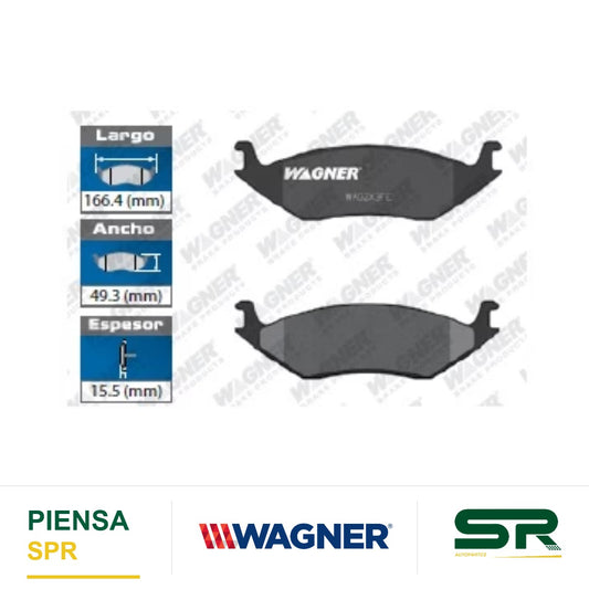 BALATA SEMIMETÁLICA TRASERA CHRYS ASPEN 2007-2009 / DODGE DURANGO 2004-2009 / RAM 1500 2004-2017 WAGNER