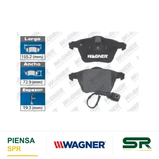 BALATA SEMIMETÁLICA DELANTERA AUDI TT 11 / TT QUATRO 2008-2015 / VOLKSWAGEN GOLF 2012-2013 WAGNER