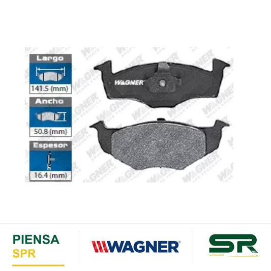 BALATA SEMIMETÁLICA DELANTERA VOLKSWAGEN GOL 2009-2012 SPORT / HATCHBACK "ROTOR VENTILADO" WAGNER