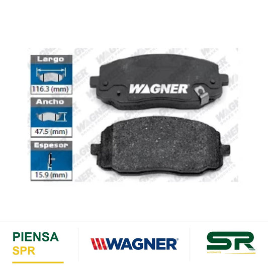 BALATA SEMIMETÁLICA DELANTERA DODGE I10 2012-2014 WAGNER