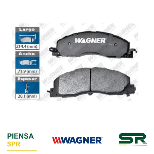 BALATA SEMIMETÁLICA DELANTERA DODGE PICKUP RAM 2500 / 3500 2009-2010 WAGNER