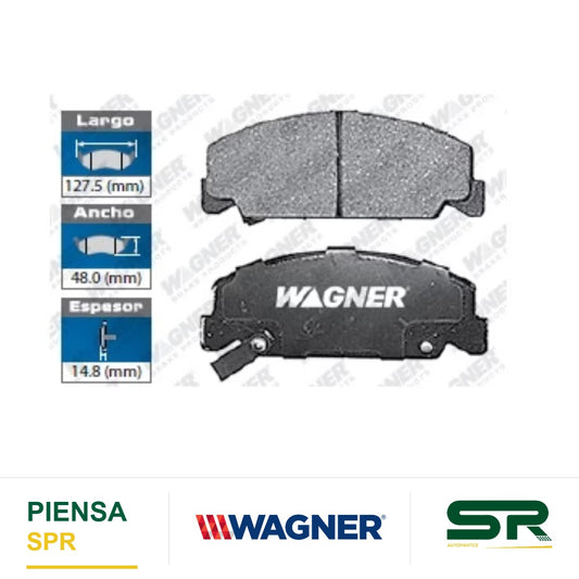 BALATA SEMIMETÁLICA DELANTERA HONDA ACCORD 1984-1985 / CIVIC 3DR 1988-1989 / CRX 1988-1990 / CIVIC WAGON 89 WAGNER