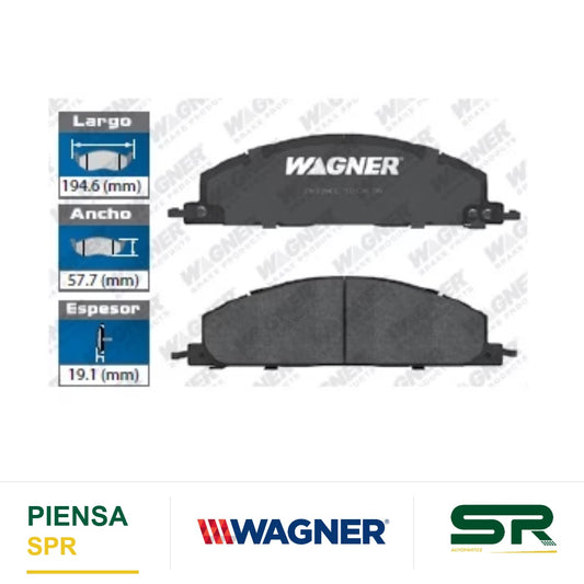 BALATA SEMIMETÁLICA TRASERA DODGE RAM 2500 / 3500 2009-2010 WAGNER