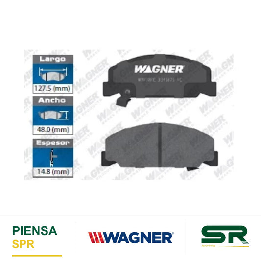 BALATA SEMIMETÁLICA DELANTERA HONDA ACCORD 1984-1985 / CIVIC 3DR 1988-1989 / CRX 1988-1990 / CIVIC WAGON 89 WAGNER