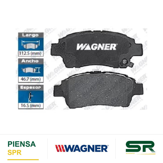 BALATA CERÁMICA DELANTERA TOYOTA YARIS L4 1 5 2004-2011 "EXCEPTO RS" WAGNER