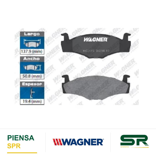 BALATA SEMIMETÁLICA DELANTERA VOLKSWAGEN GOLF 1991-1997 / JETTA 1 8 1991-1997- JETTA III 95 WAGNER