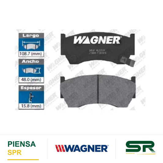 BALATA SEMIMETÁLICA DELANTERA NISSAN SENTRA 200SX 1995-1998 / LUCINO 1 6 1996-1998 / SENTRA 1995-2000 WAGNER