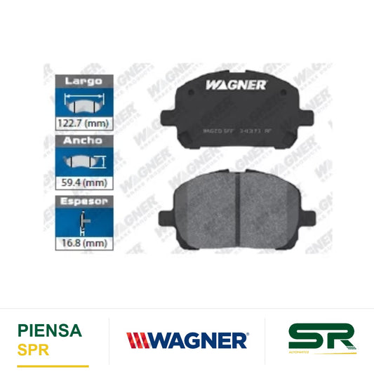 BALATA SEMIMETÁLICA DELANTERA PONTIAC VIBE 2003-2008 / TOYOTA COROLLA 2003-2008 / MATRIX 2003-2008 WAGNER