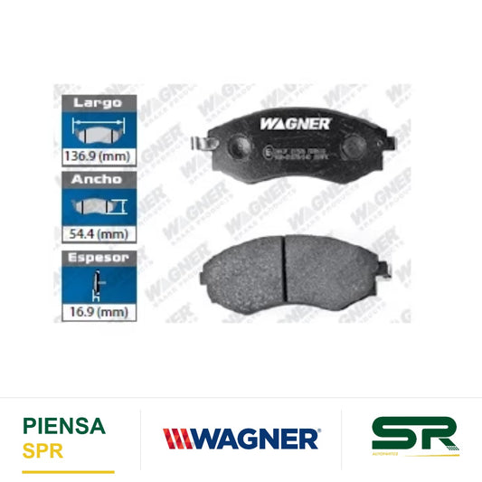 BALATA SEMIMETÁLICA DELANTERA NISSAN 240 SX 1998-1999 / NISSAN SENTRA 2000-2005 / INFINITI G-20 1991-1996 WAGNER