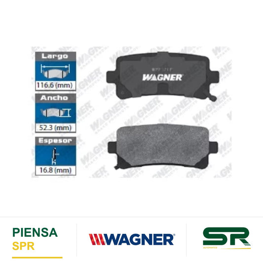 BALATA SEMIMETÁLICA TRASERA VOLKSWAGEN ROUTAN / JOURNEY 2008-2009 WAGNER