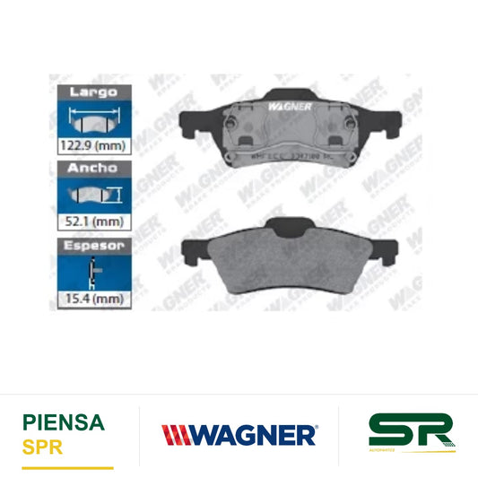 BALATA SEMIMETÁLICA TRASERA MAZDA 3 2004-2010 / MAZDA 5 2006-2010 / SAAB 9-3 03 / VOLVO S40 05 / V50 2005-2006 WAGNER