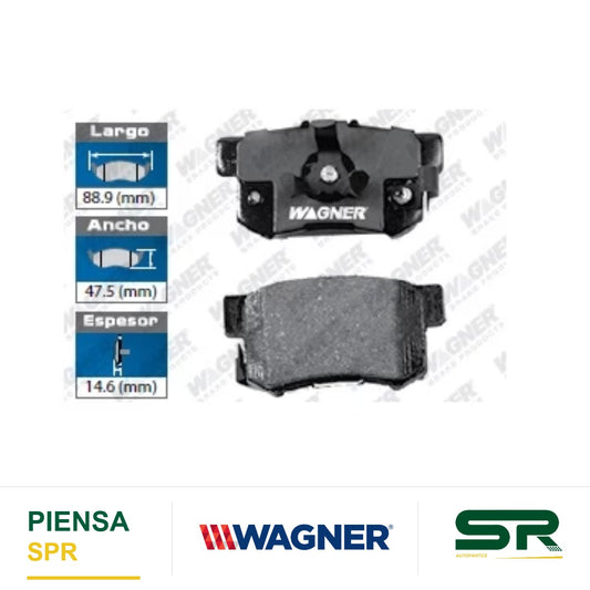 BALATA SEMIMETÁLICA TRASERA HONDA CR-V 2002-2008 WAGNER