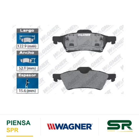 BALATA SEMIMETÁLICA TRASERA MAZDA 3 2004-2010 / MAZDA 5 2006-2010 / SAAB 9-3 03 / VOLVO S40 05 / V50 2005-2006 WAGNER