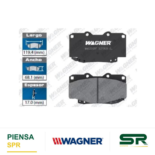 BALATA SEMIMETÁLICA DELANTERA TOYOTA HILUX 2010-2012 / TACOMA 2WD, 4WD 1999-2002 WAGNER