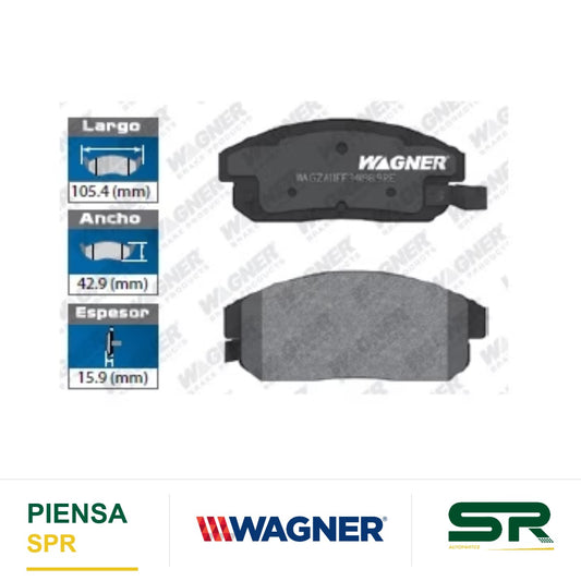BALATA SEMIMETÁLICA TRASERA NISSAN MAXIMA 2002-2003 / SENTRA 2002-2006 / SENTRA SE-R 06 WAGNER