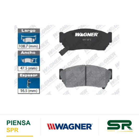BALATA SEMIMETÁLICA DELANTERA NISSAN NX 1991-1993 / SENTRA 1991-1994 / TSURU 1992-2017 / TSUBAME 1993-2004 WAGNER