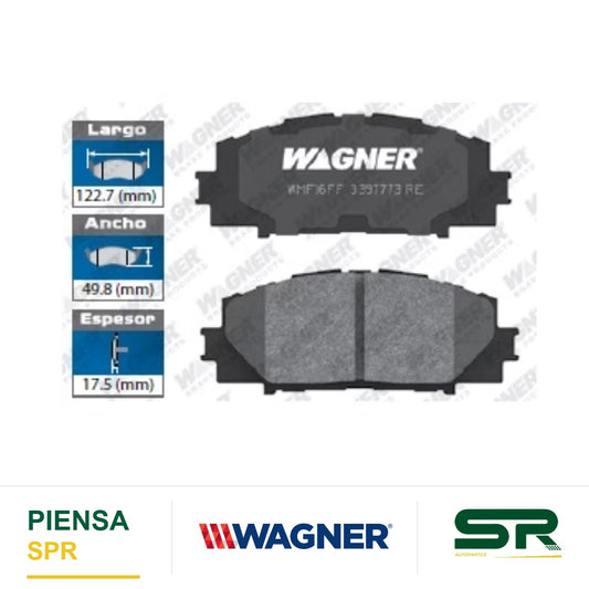 BALATA CERÁMICA DELANTERA TOYOTA PRIUS 12- 17 / YARIS 2006-2017 WAGNER