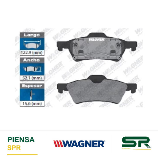BALATA SEMIMETÁLICA TRASERA MAZDA 3 2004-2010 / MAZDA 5 2006-2010 / SAAB 9-3 03 / VOLVO S40 05 / V50 2005-2006 WAGNER